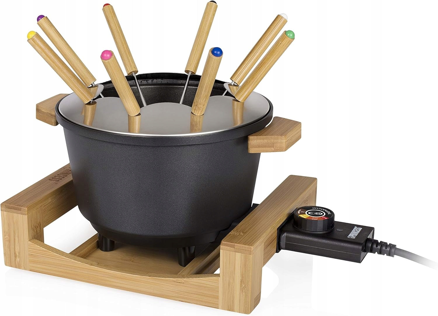 BAMBOO FONDUE SET 1,5L 8 PEOPLE THERMOSTAT ADJUSTMENT BLACK Manufacturer code 5906495136796