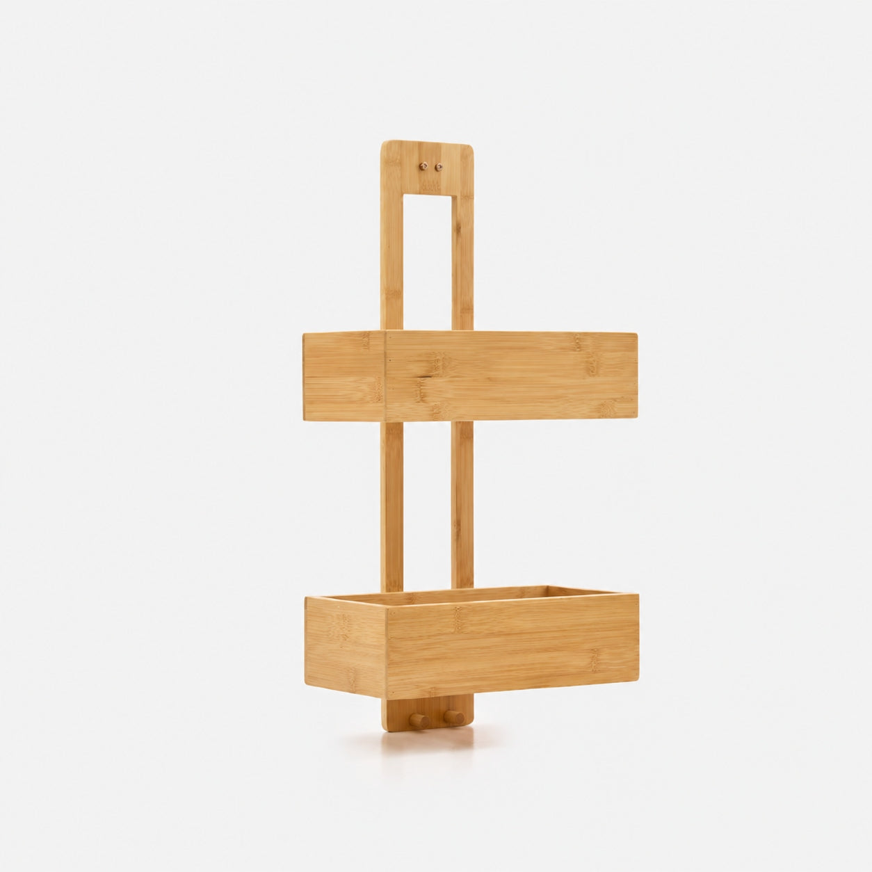 BAMBOO HANGING ORGANIZER 2 SHELVES BEIGE BATHROOM KITCHEN BOOKCASE