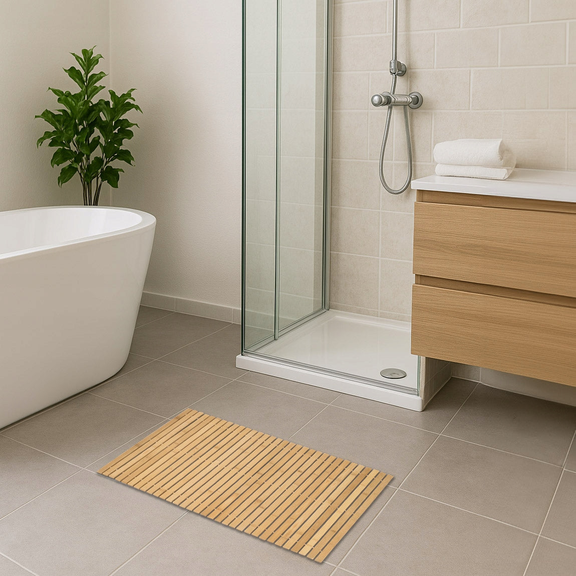 BAMBOO MAT FOR BATHROOM WOODEN BATHROOM RUG NATURAL 50x80 cm EAN (GTIN) 5902340318072