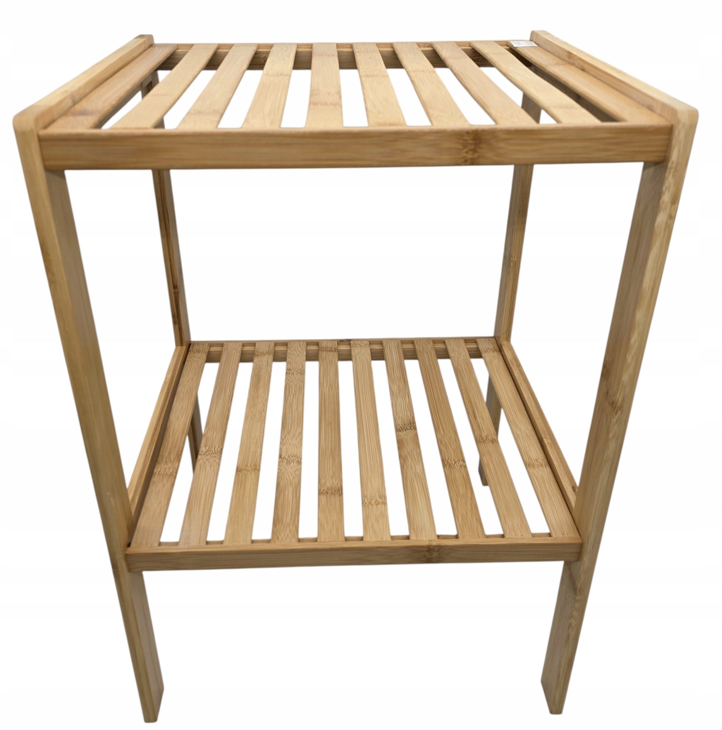 BAMBOO RACK STYLISH WOOD 2 LEVELS UNIVERSAL SHELF 50 CM Furniture color shades of brown