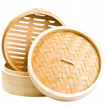 BAMBOO STEAMER, 2 STRAINERS, ROUND, 20cm-EVAPORATOR Packaging status original