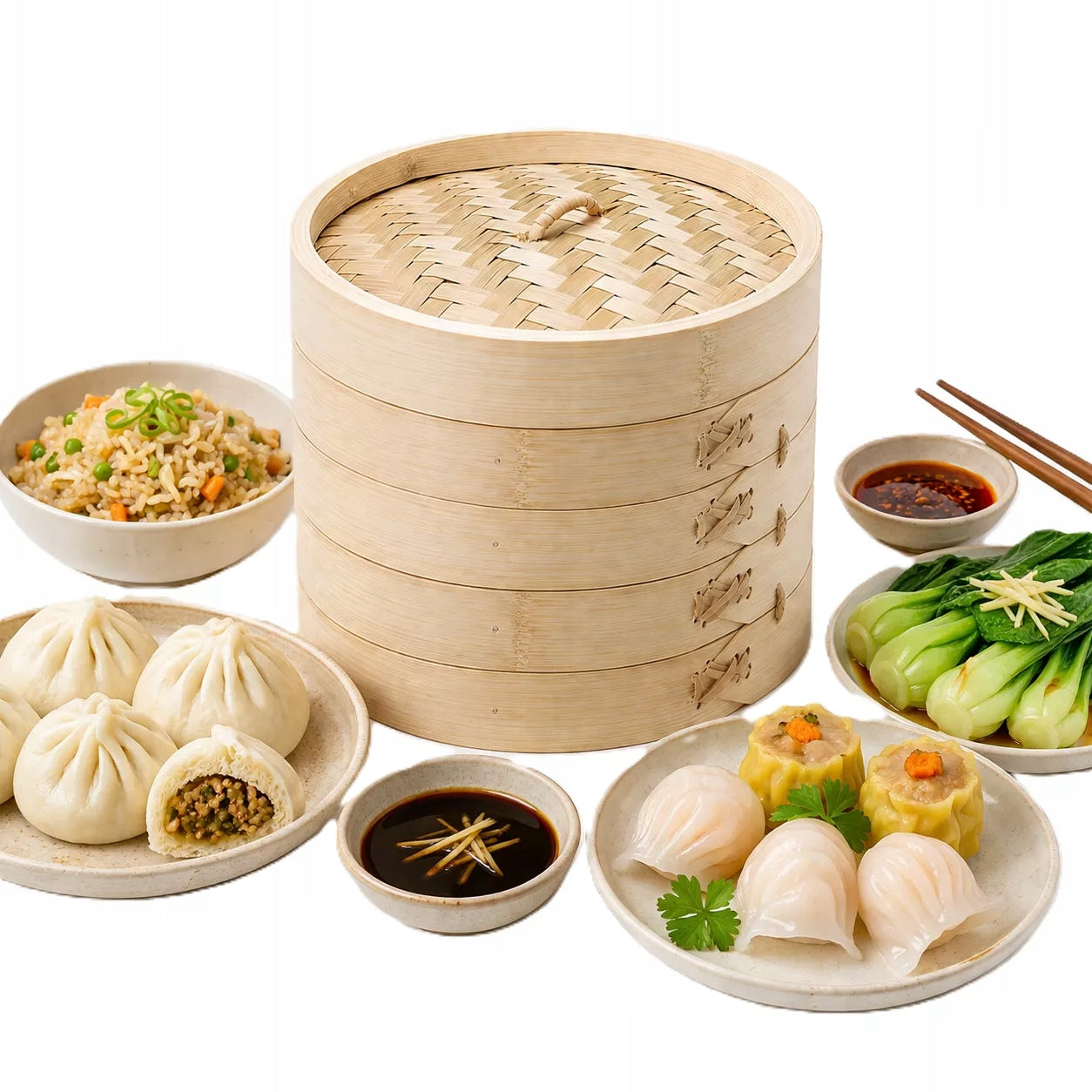 BAMBOO STEAMER 20CM (8") – STEAMING, NATURAL MATERIAL