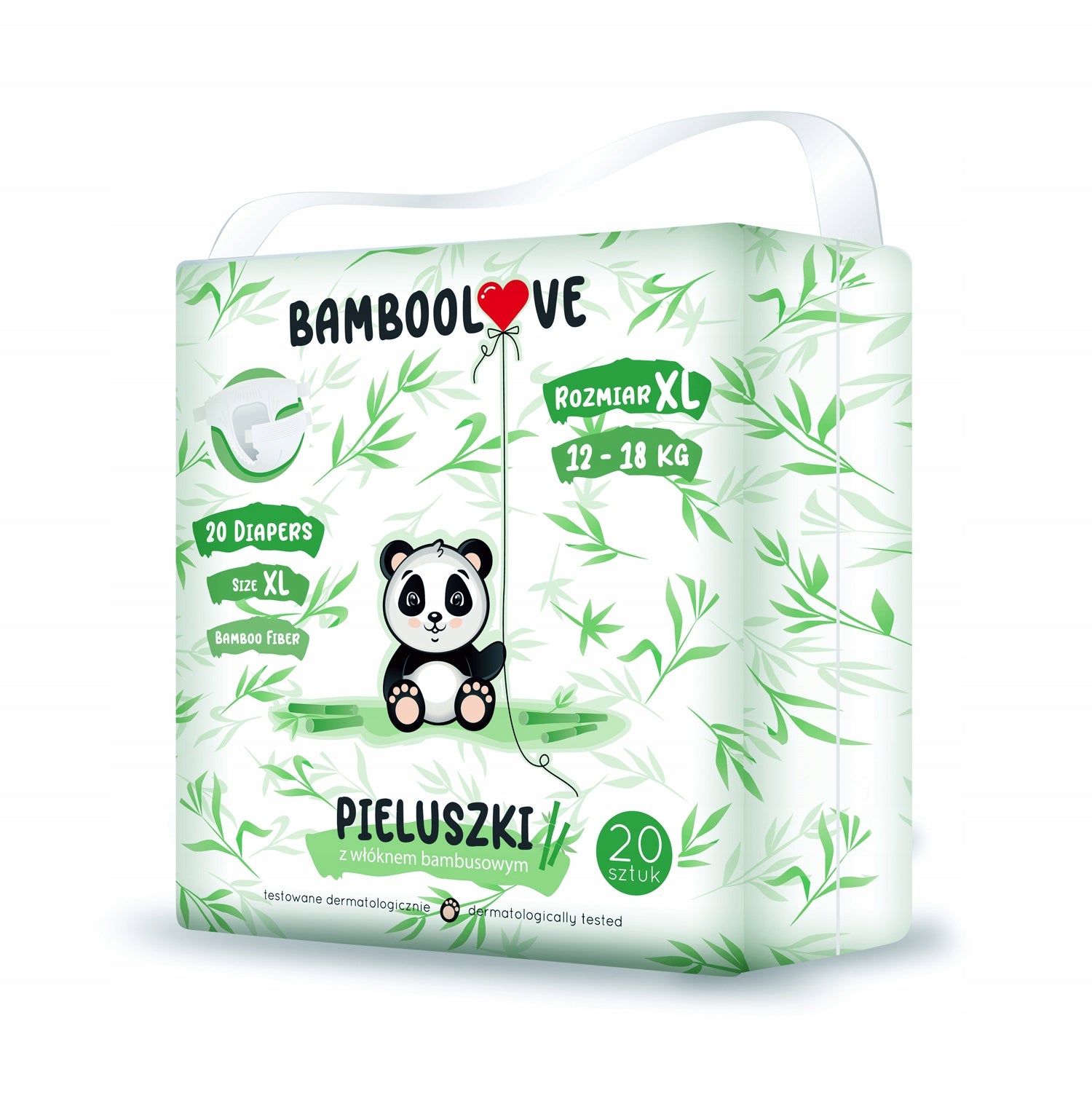 BAMBOOLOVE Disposable diapers with bamboo fiber XL (12-18kg), 20 pcs.
