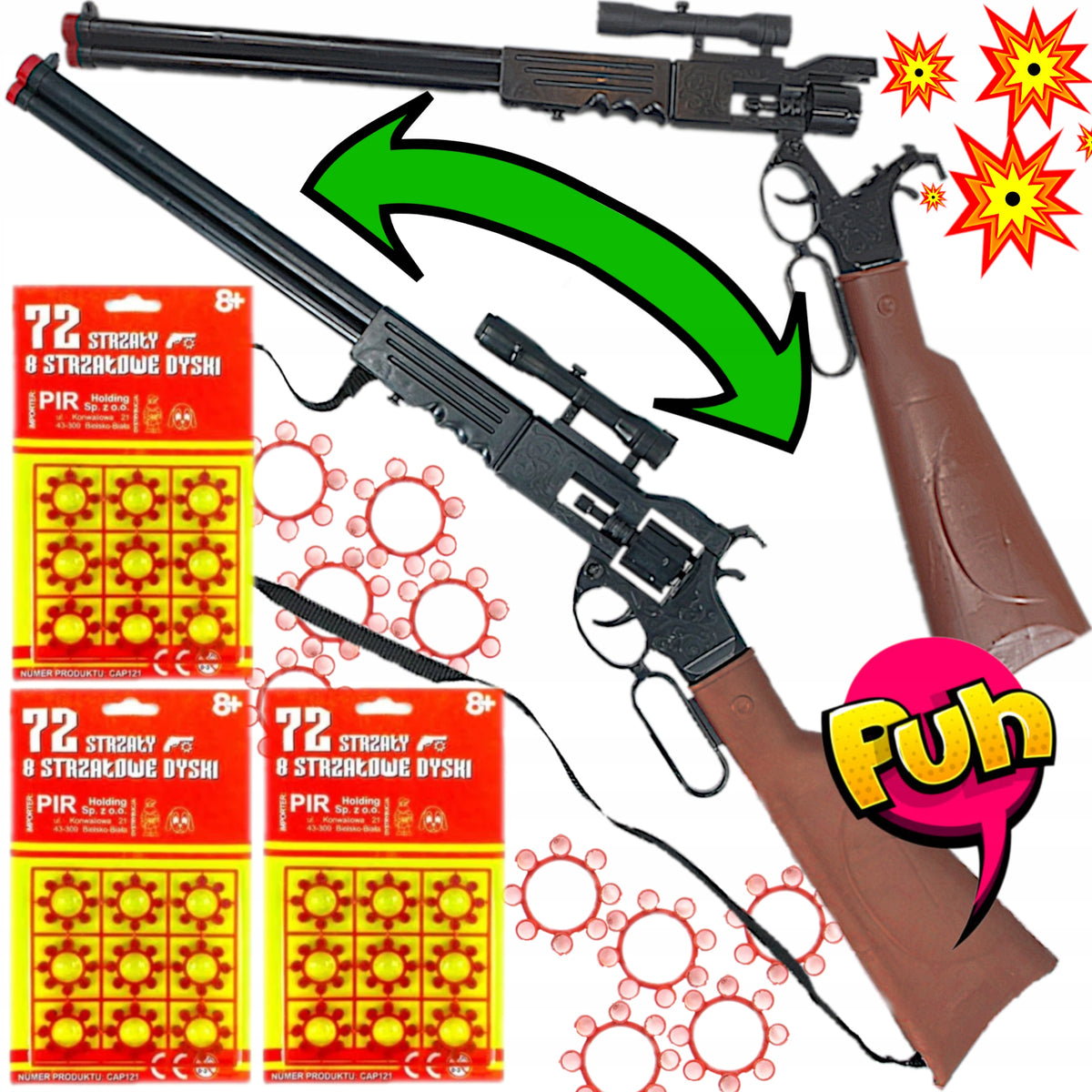 BANG SHOTGUN FOR CAPE WINCHESTER COWBOY RIFLE +3X CAPE SET