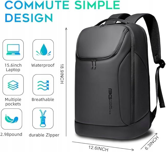 BANGE Laptop Backpack 15,6'' Waterproof Business Travel Black Brand Bange