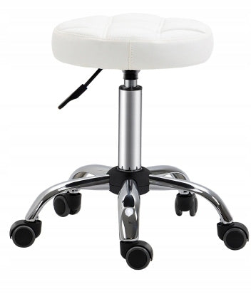 BAR STOOL ADJUSTABLE SWIVEL STOOL CHAIR WHITE
