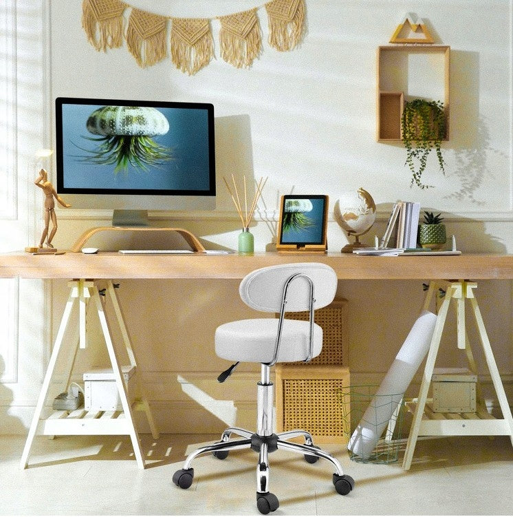 BAR STOOL COSMETIC CHAIR SWIVEL STOOL 360 ON WHEELS Manufacturer code HOKER TABORET KRZESŁO FRYZJERSKIE KOSMETYCZNE