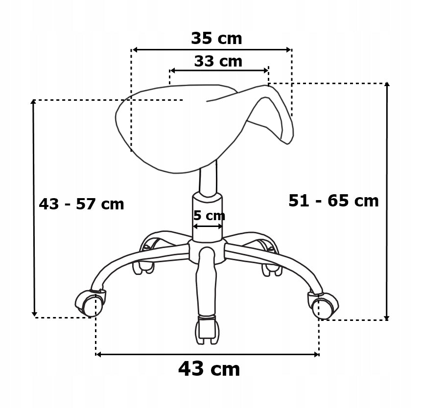 BAR STOOL COSMETIC STOOL HAIRDRESSER STOOL ON WHEELS ROTATING SPA SADDLE Brand eHokery
