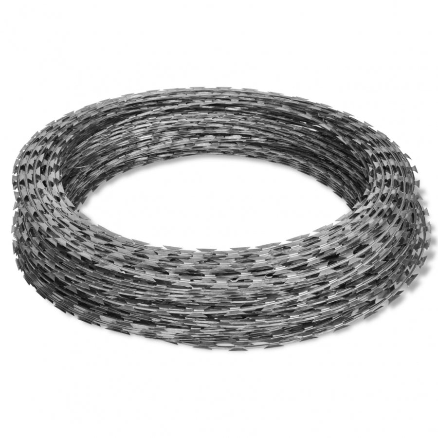 BARBED WIRE RAZOR BLADE 450mm 100m in line SPIRAL MFH SEED PROTECTION Length 100 m
