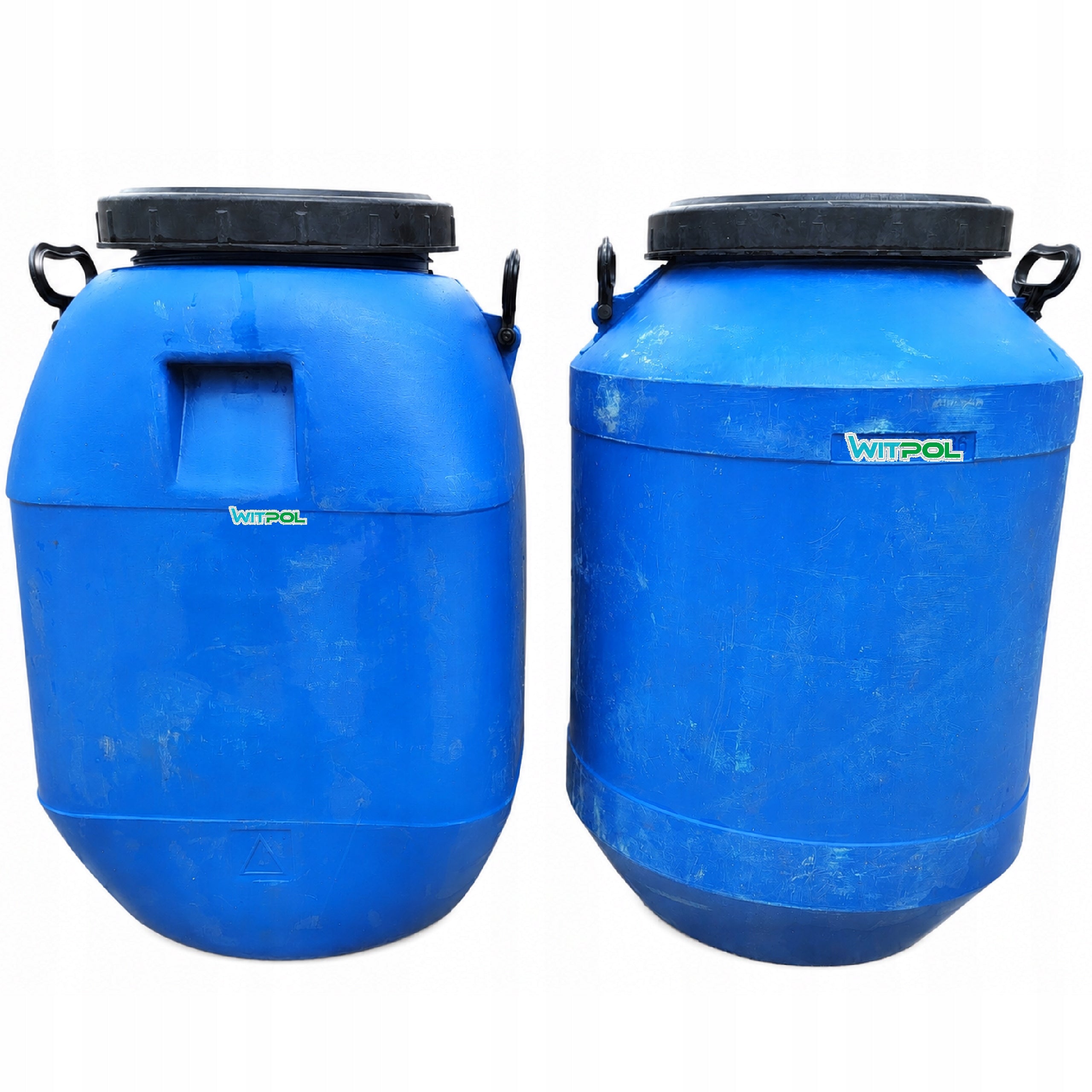 BARREL 60L SCREWED with handles USED square MASSIVE