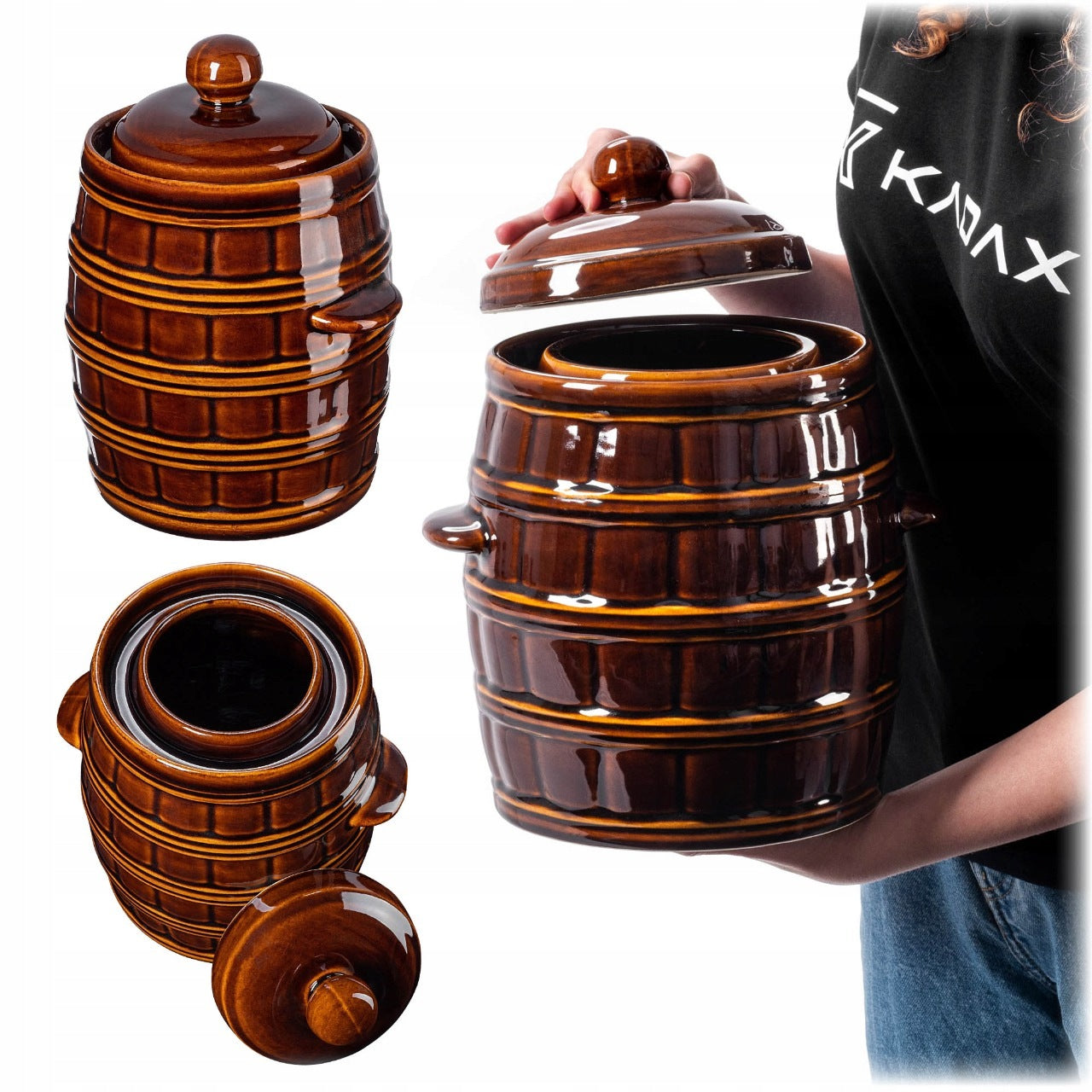 BARREL STONEWARE 8L CABBAGE PICKLING POT WITH COLLAR Poland