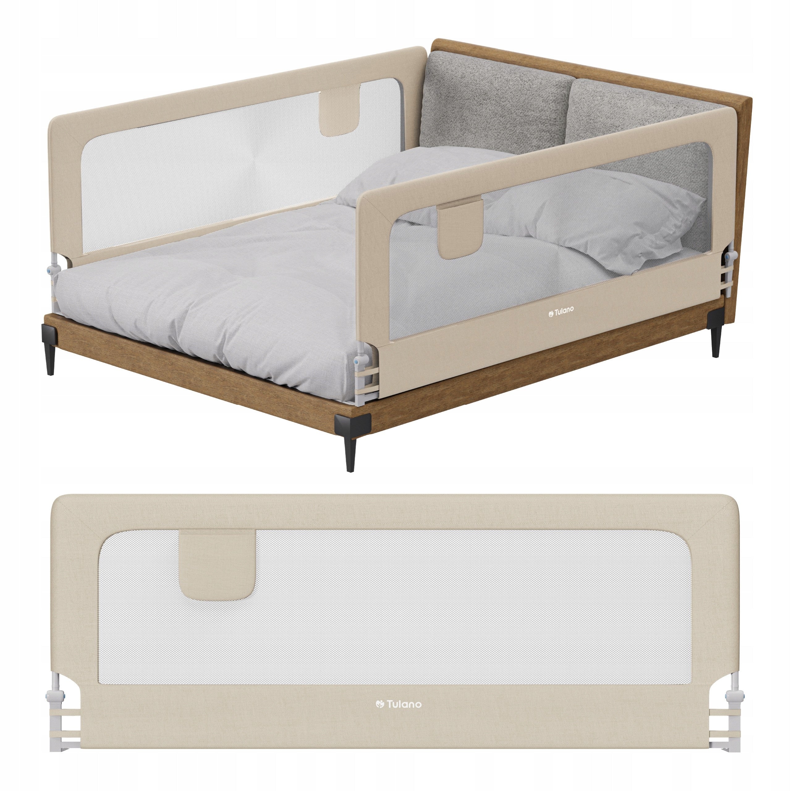 BARRIER FOR PROTECTIVE BED TULANO MERINGUE 200X83 CM SECURITY GATE