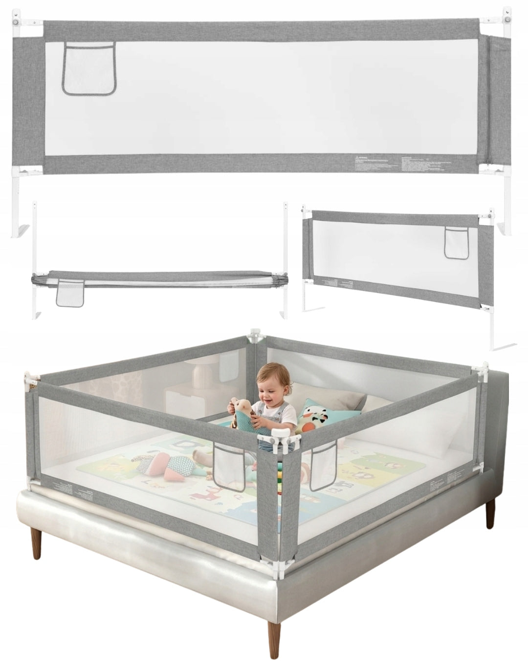 BARRIER PROTECTIVE COVER for Bed 1,8 m Folding Protection for Children