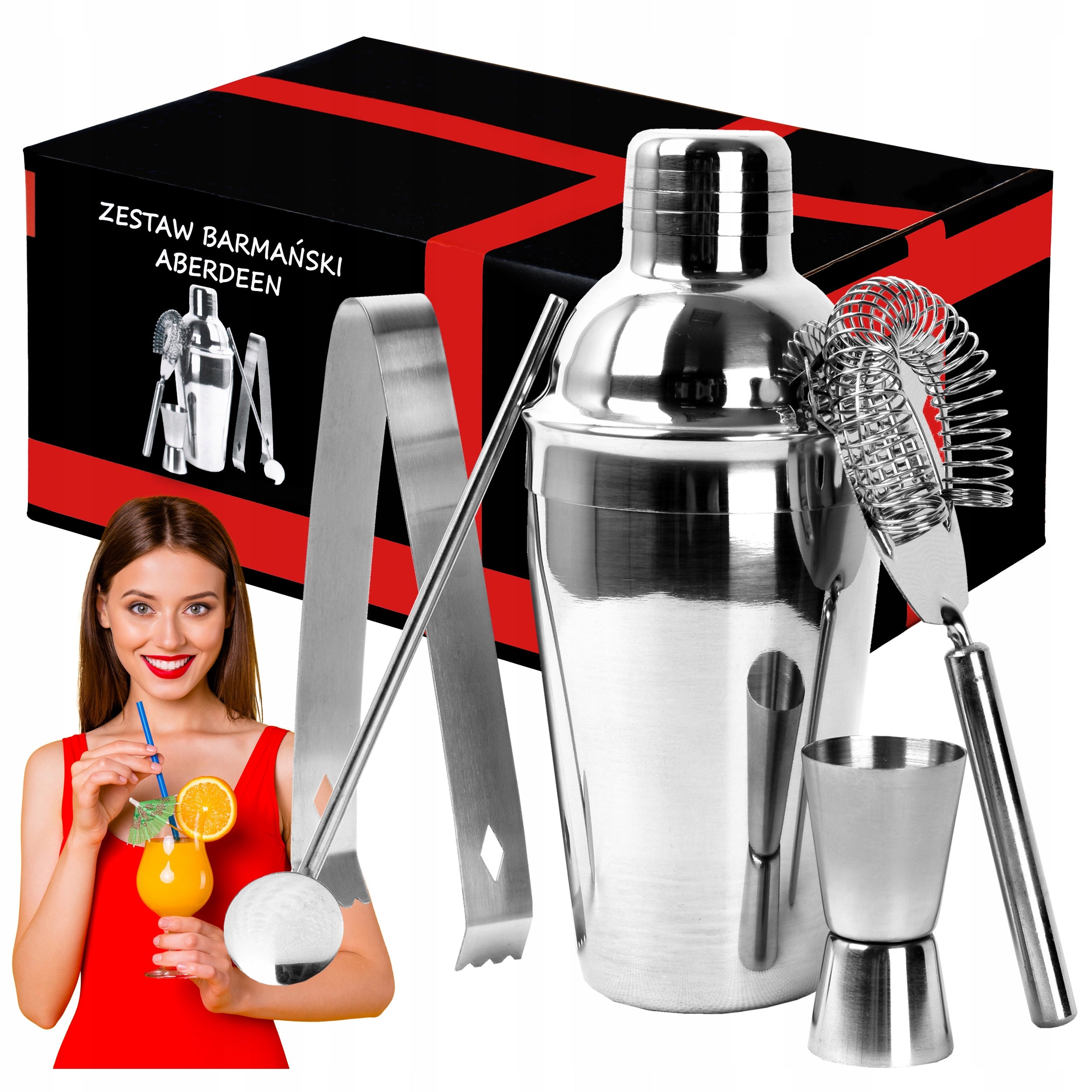 BARTENDING DRINK SET WHISKEY DRINKS SHAKER SCOOP 500 ml FOR GIFT
