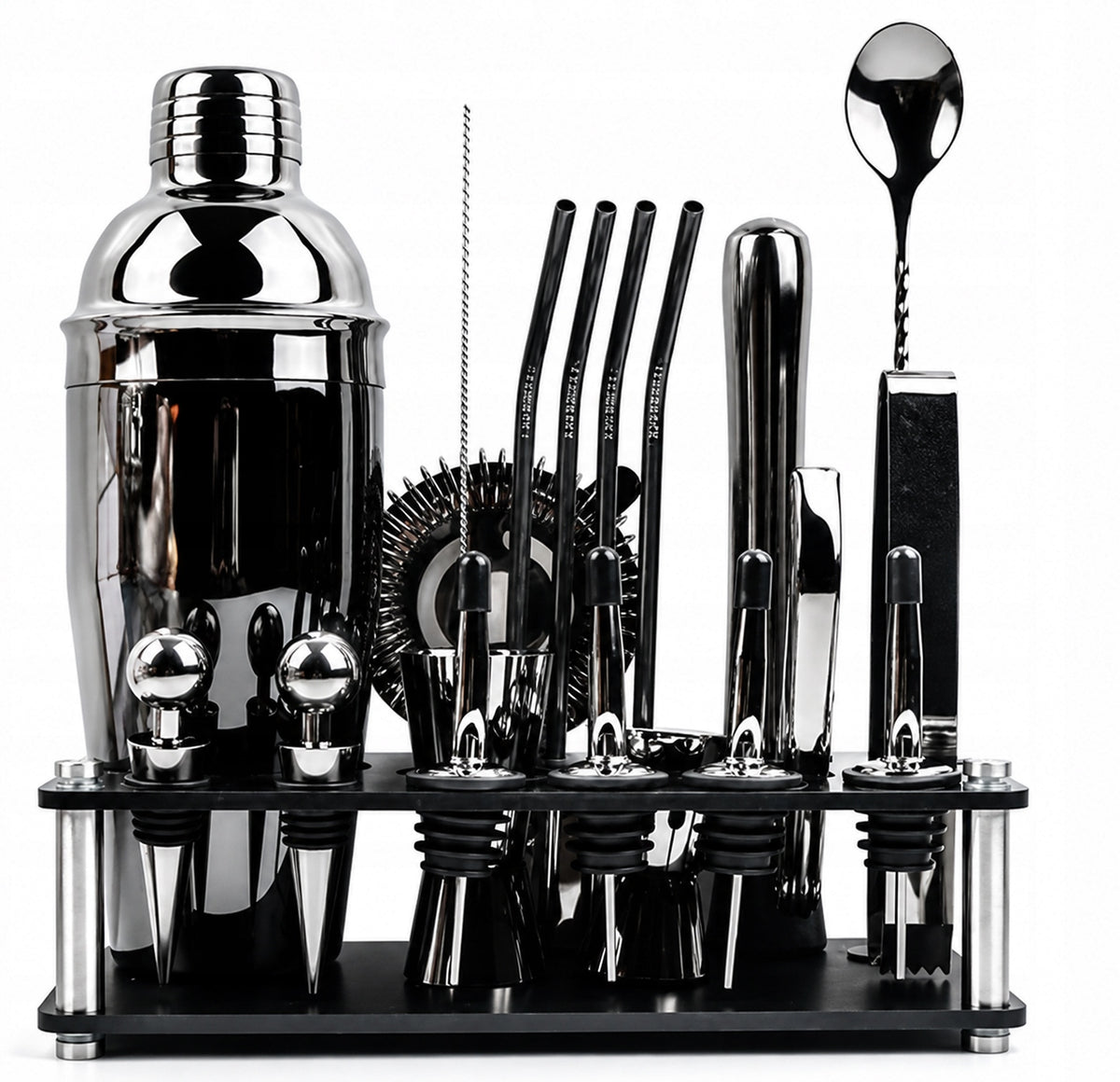 BARTENDING SET 20 ELEMENTS SHAKER STAND PROFESSIONAL FOR DRINKS