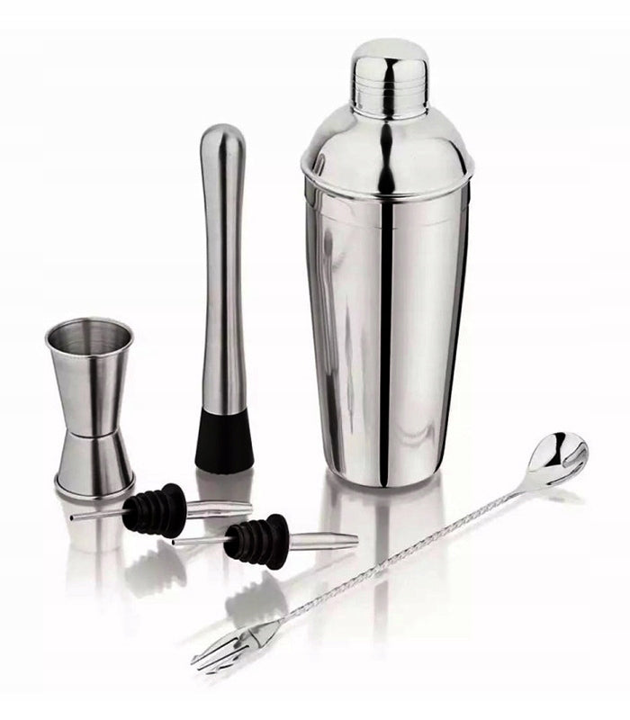BARTENDING SET 6 EL. SHAKER STAND SOLID HOMEMADE FOR DRINKS