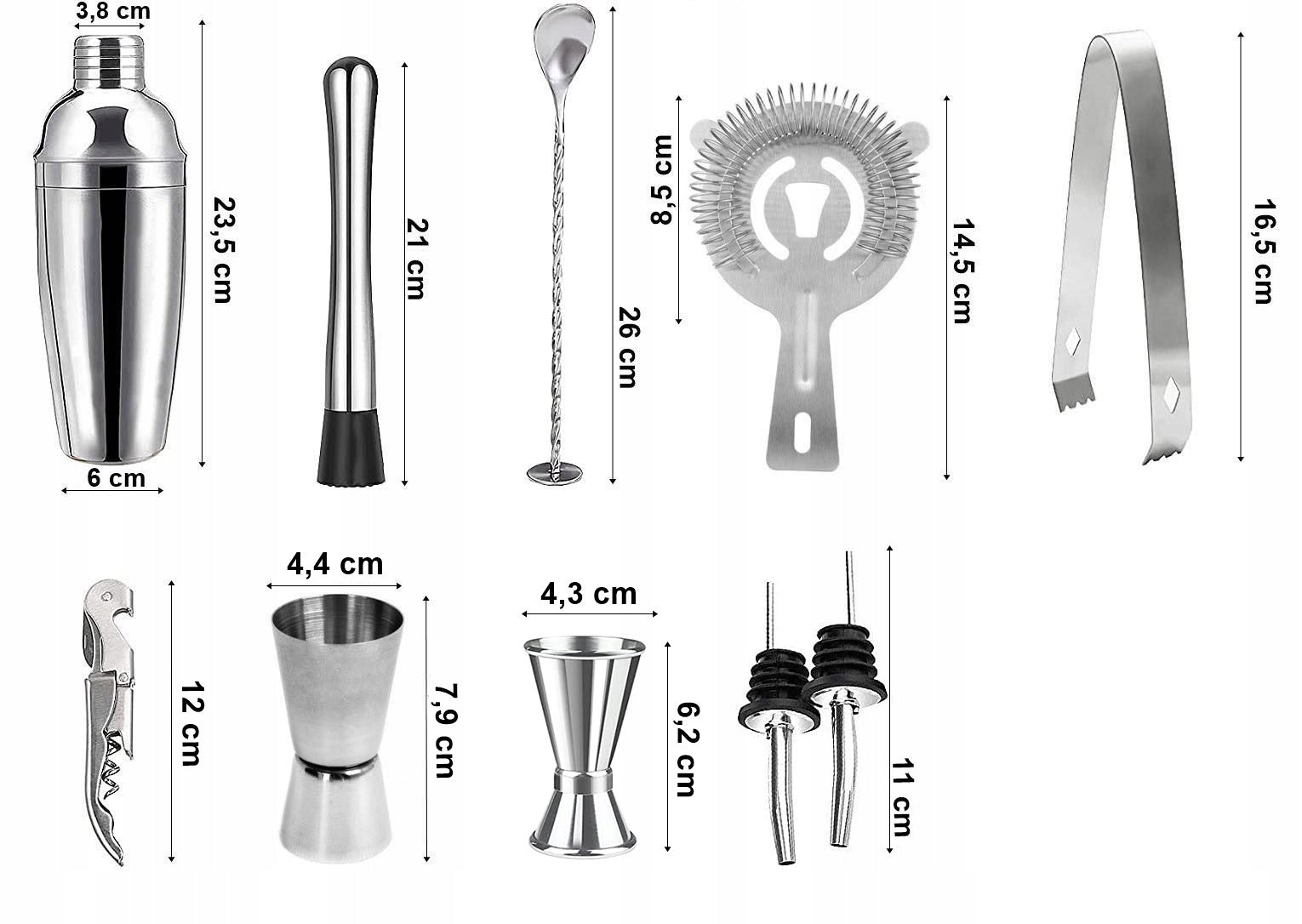 BARTENDING SET FOR COCKTAIL DRINKS SHAKER 550ml CHRISTMAS GIFT Series Logan