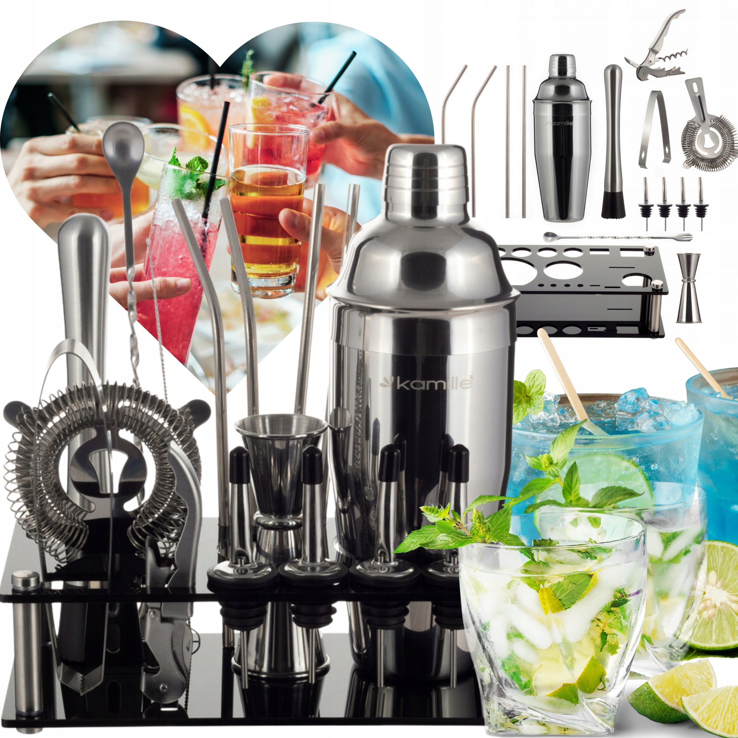 BARTENDING SET FOR COCKTAILS SHAKER KAMILL