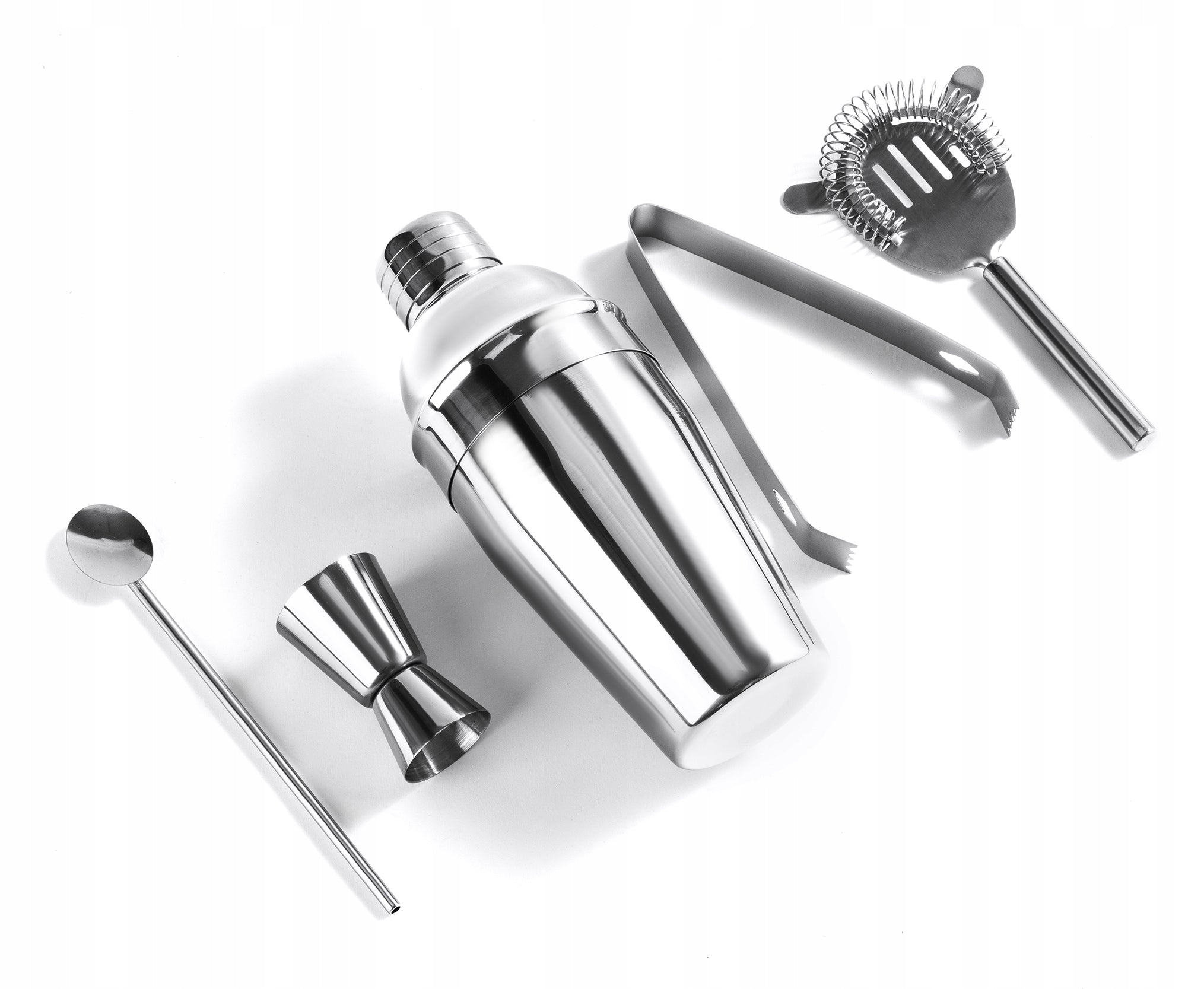 BARTENDING SET FOR DRINKS SHAKER SCOOP STRAINER LONG TEASPOON 5 EL EAN (GTIN) 5907619313055