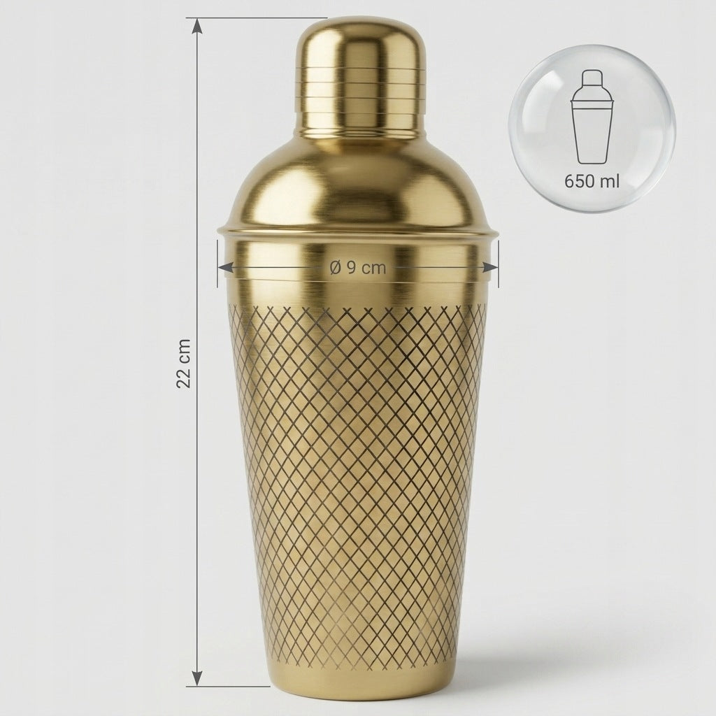 BARTENDING SET gold bar shaker for drinks and cocktails steel Packaging status original