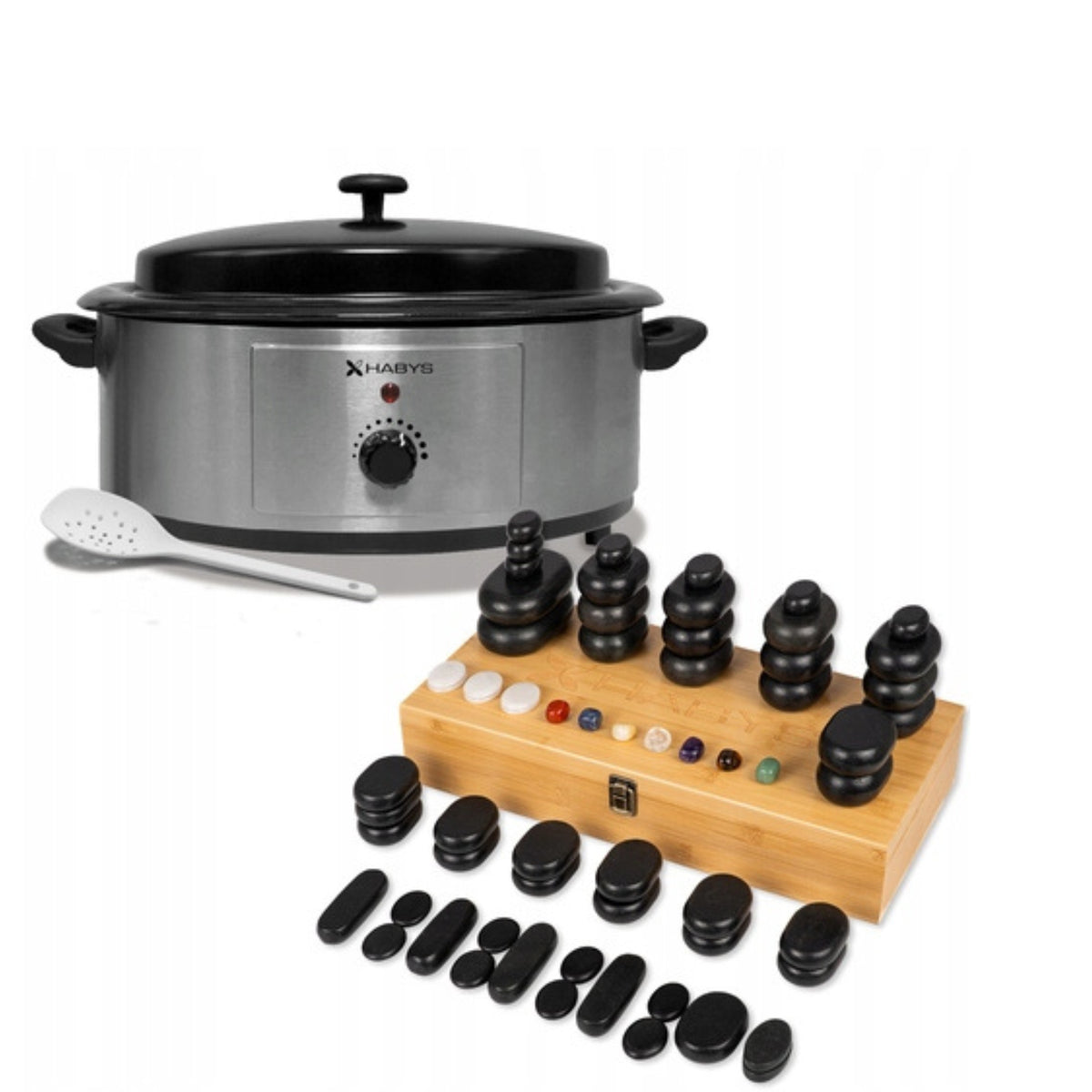 BASALT STONE SET FOR MASSAGE 64x HOT STONES HEATER 6L ANALOG EAN (GTIN) 5907813387494