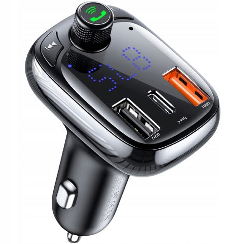 BASEUS CHARGER FM BLUETOOTH TRANSMITTER 5.0 QC3 2x USB and USB-C TYPE C