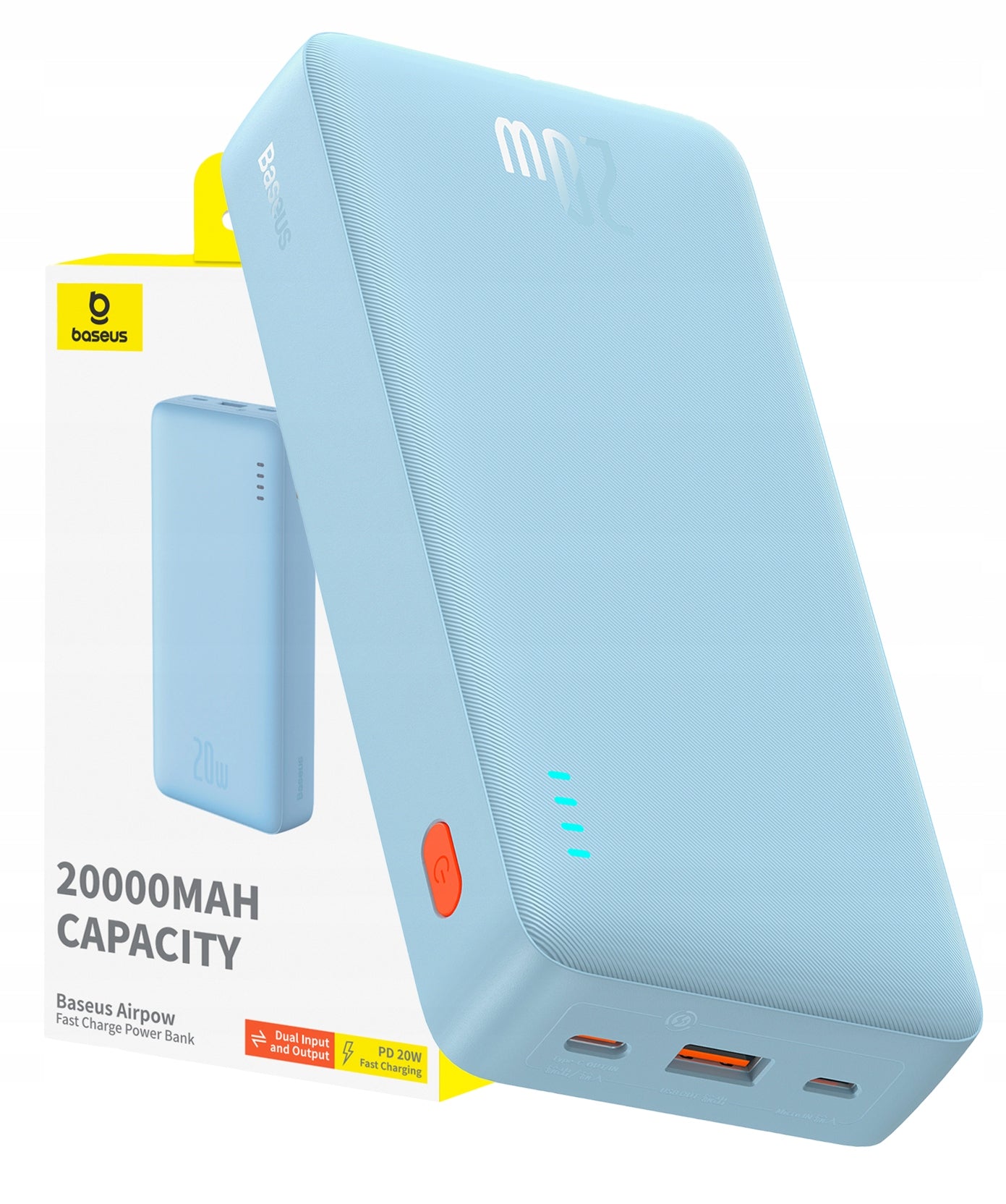 BASEUS POWER BANK WITH FAST CHARGING 20000MAH 20W USB-C USB-A WITH CABLE