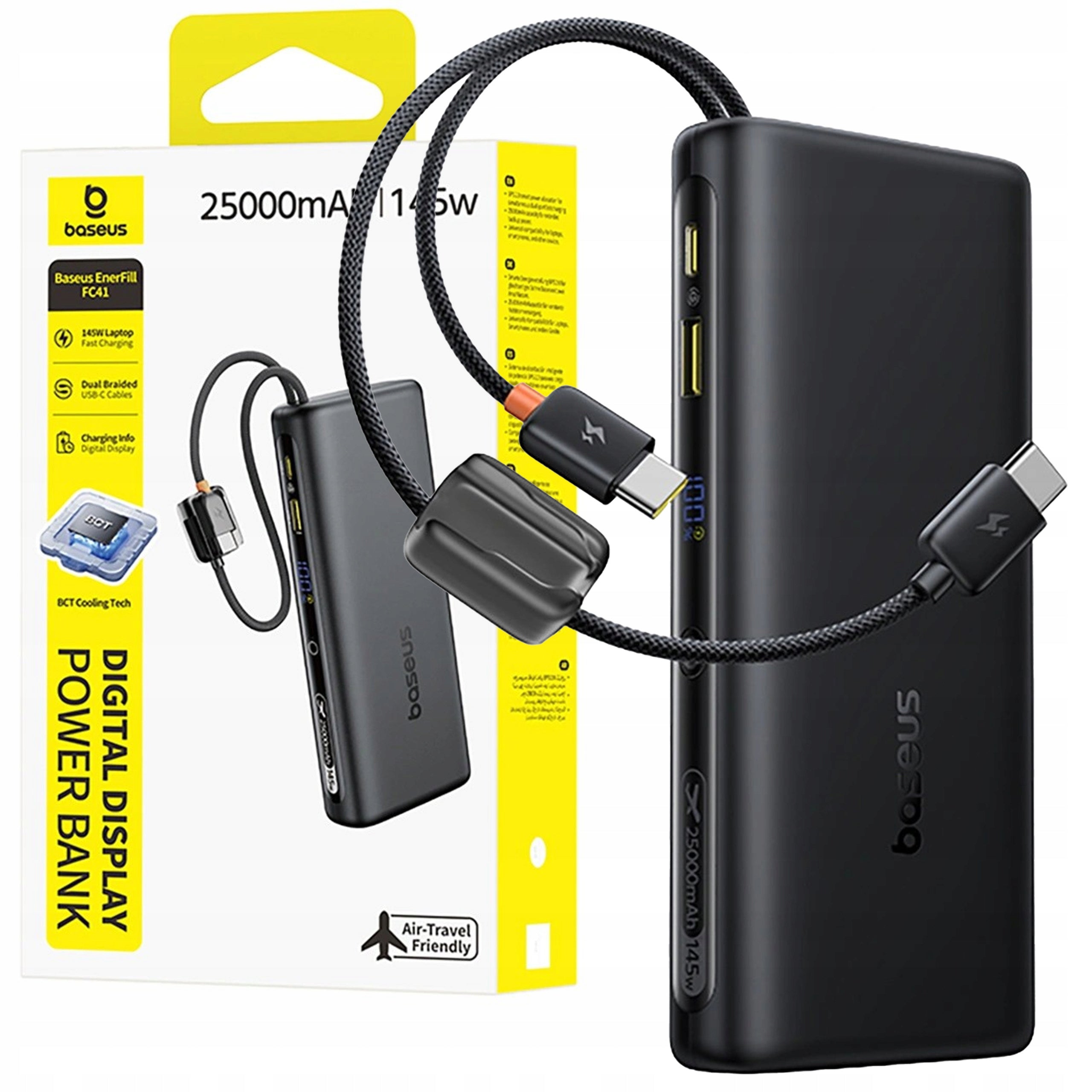 BASEUS POWERBANK 25000 MAH 145W QC 2x USB-C USB-A PD FOR PHONE LAPTOP
