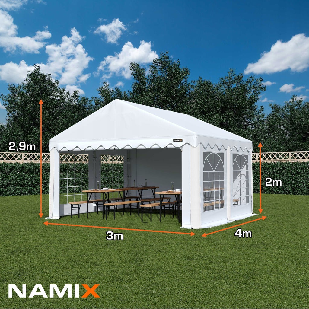 BASIC 3x4 Garden Party Tent VARIOUS COLORS + SIDE WALLS FREEBIE Packaging status original