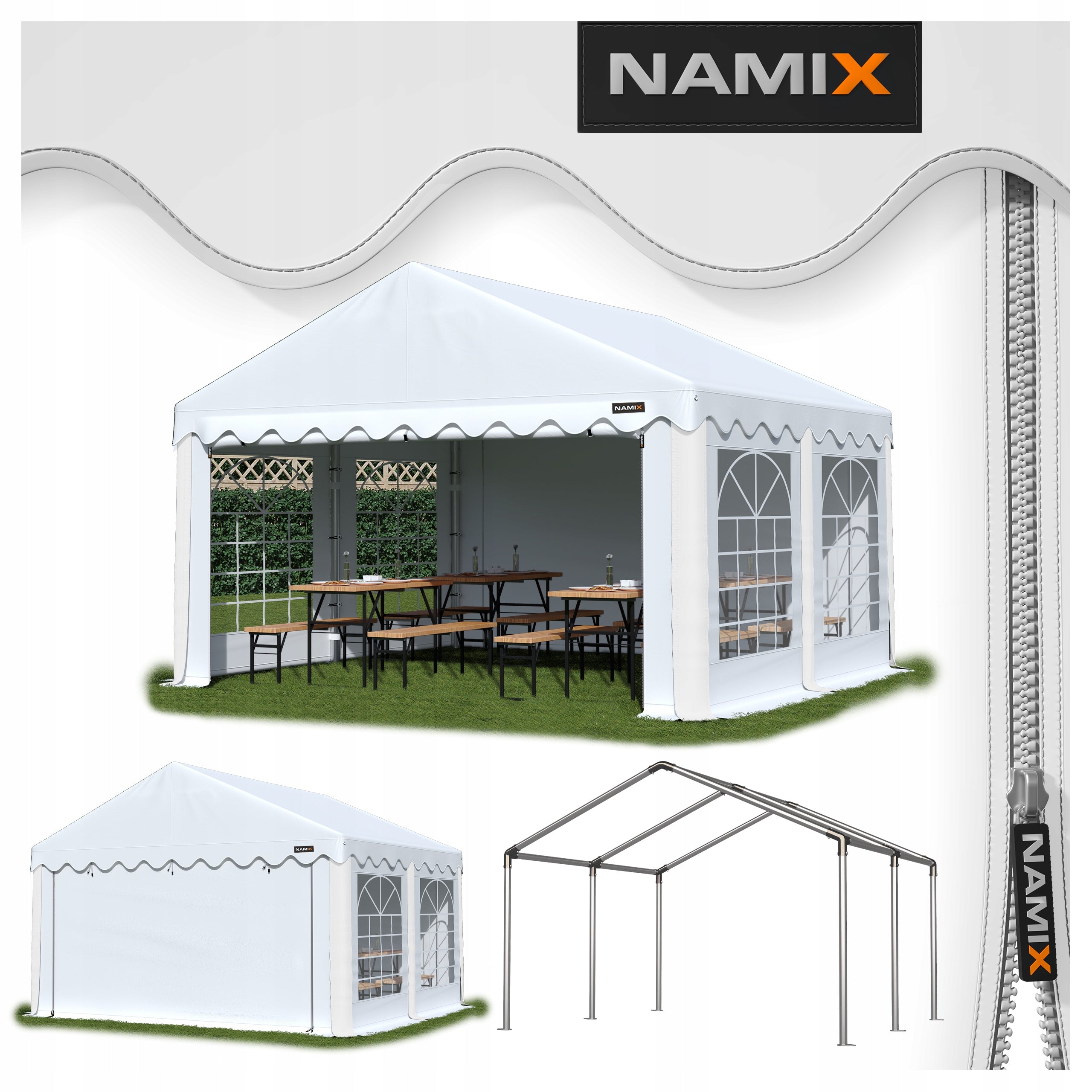 BASIC 3x4 Garden Party Tent VARIOUS COLORS + SIDE WALLS FREEBIE