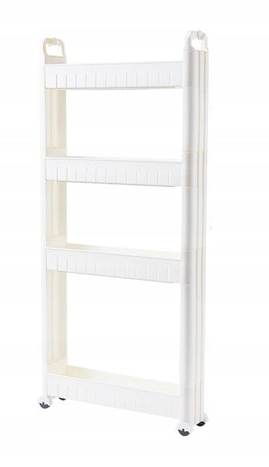 BASKET RACK 4 SHELVES ORGANIZER ON WHEELS