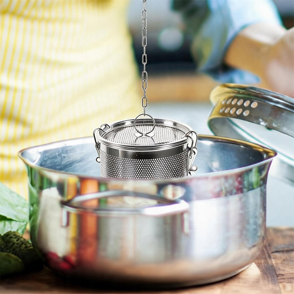 BASKET SPICE STRAINER METAL TEA INFUSER HERBS COOKING SOUPS Manufacturer code YDULQ4150