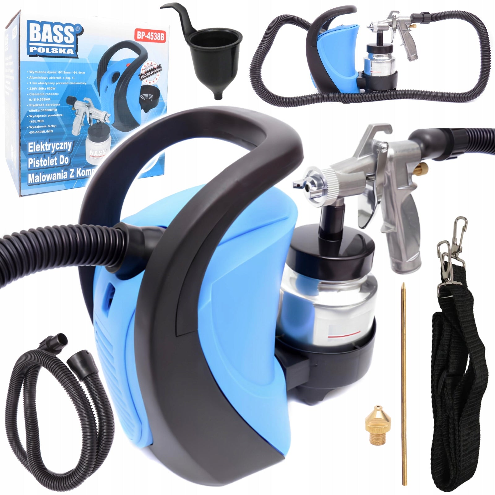 BASS ELECTRIC PAINT GUN + COMPRESSOR