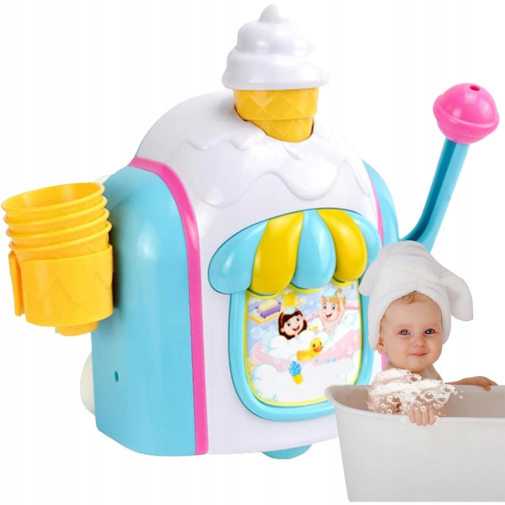 BATH TOY SOAP BUBBLE MACHINE ICE CREAM WAFERS SUCTION CUPS