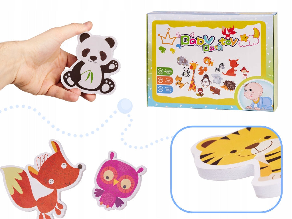 BATH TOYS PUZZLE FOAM STICKERS FOR BATH ANIMALS 18 PCS Manufacturer code KX5658