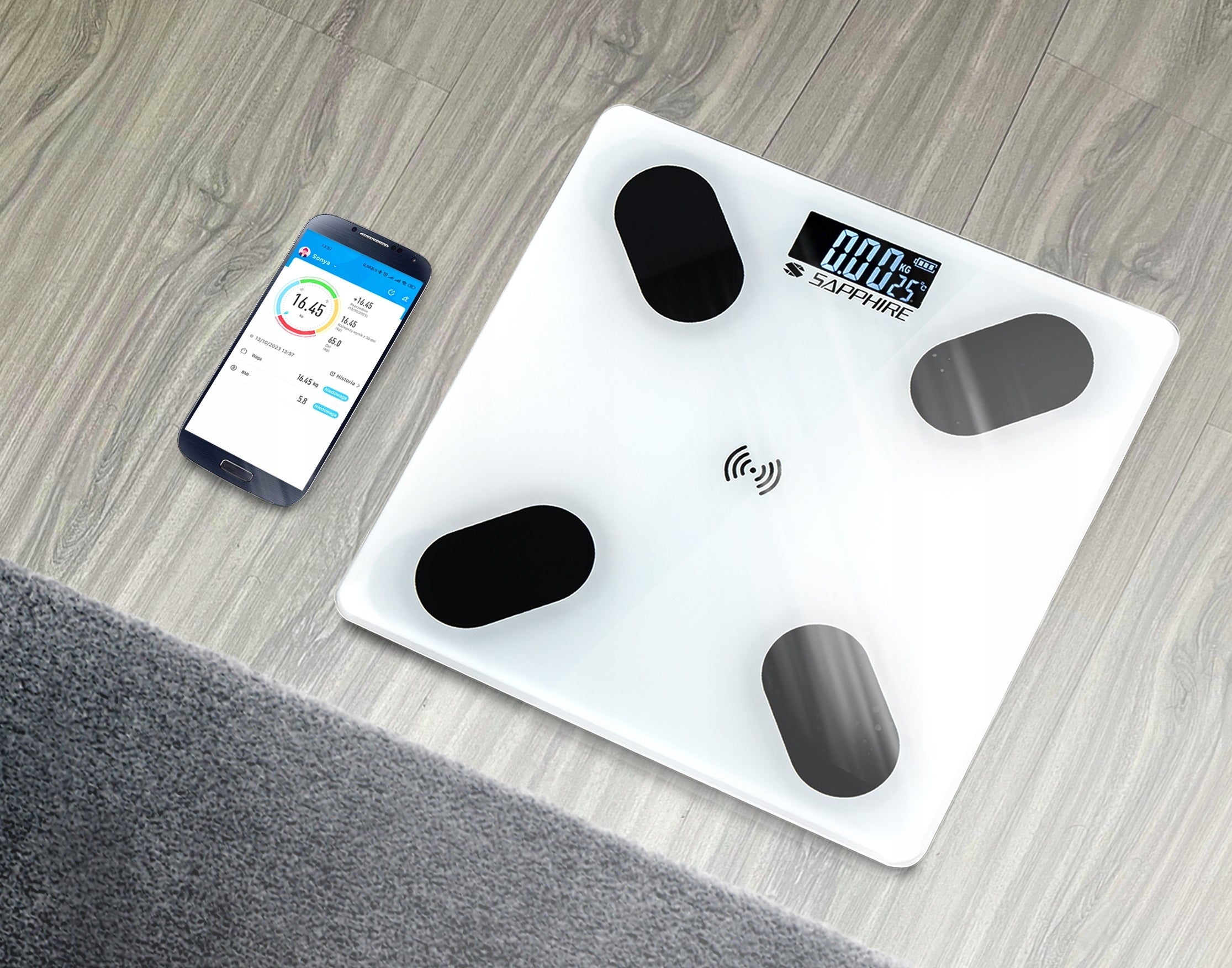 BATHROOM ANALYSIS SCALE SAPPHIRE SMART electronic 180KG APPLICATION Brand Sapphire