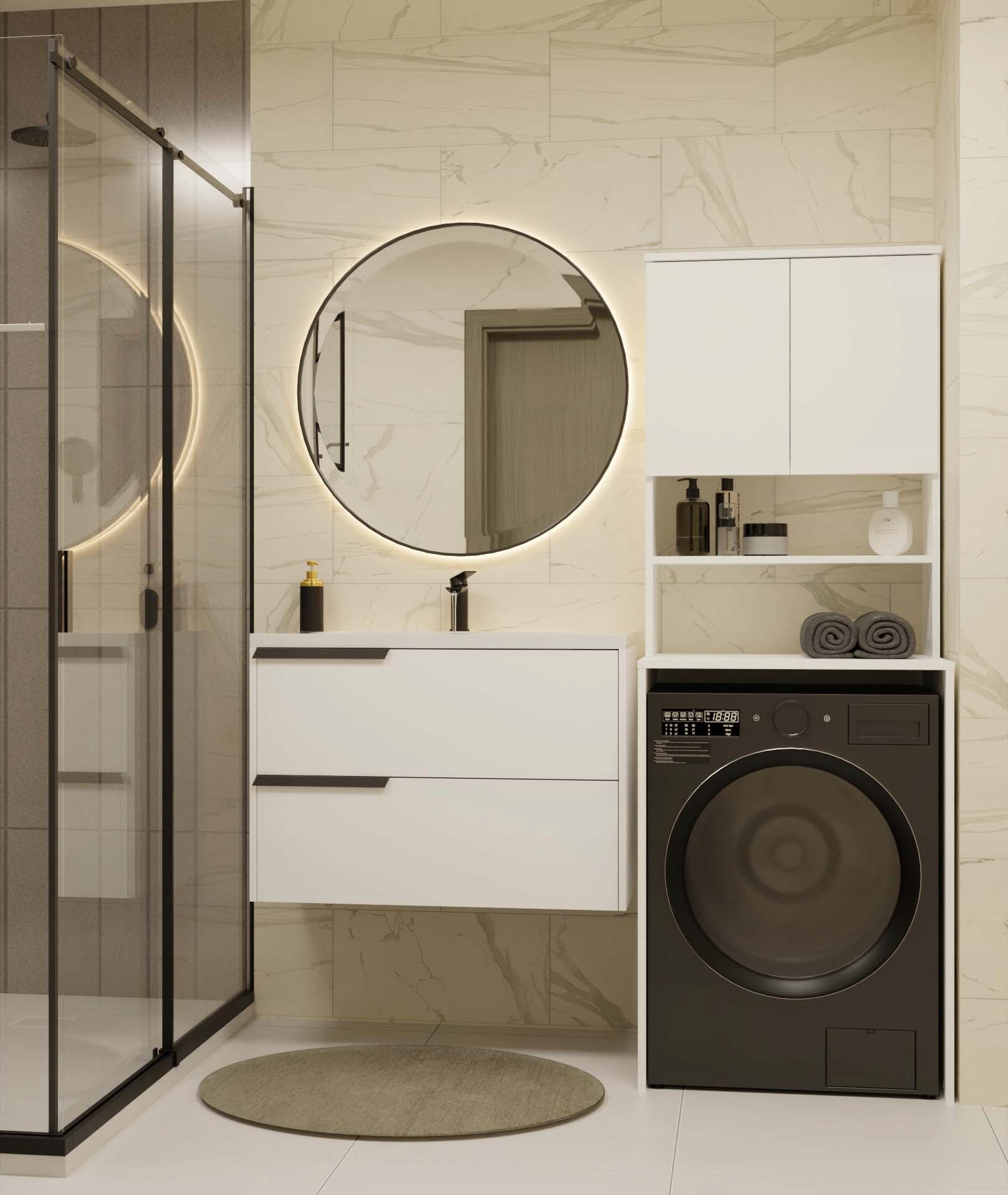 BATHROOM CABINET FIELD MULTI OVER WASHING MACHINE POST BOOKCASE WHITE Brand TopEshop