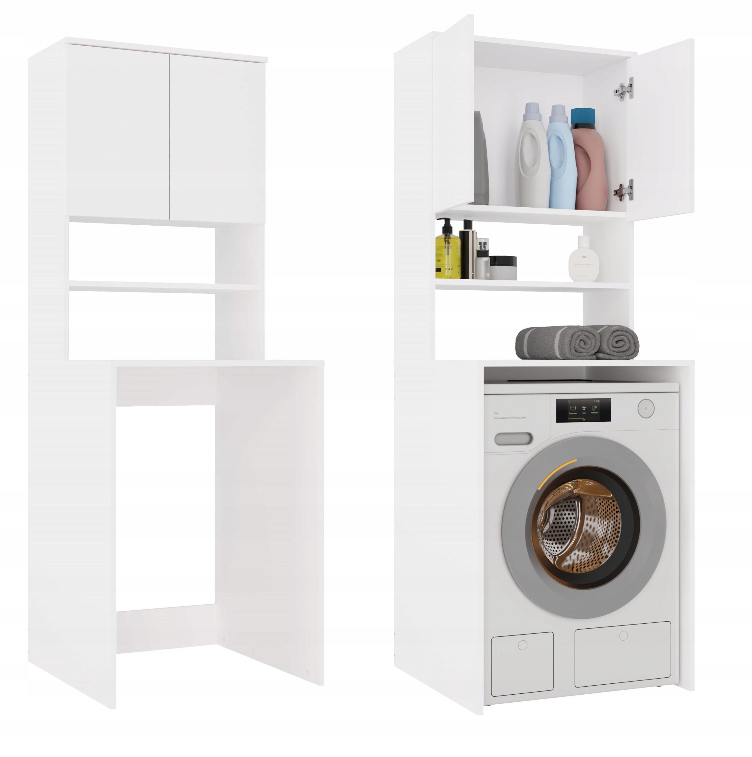 BATHROOM CABINET FIELD MULTI OVER WASHING MACHINE POST BOOKCASE WHITE