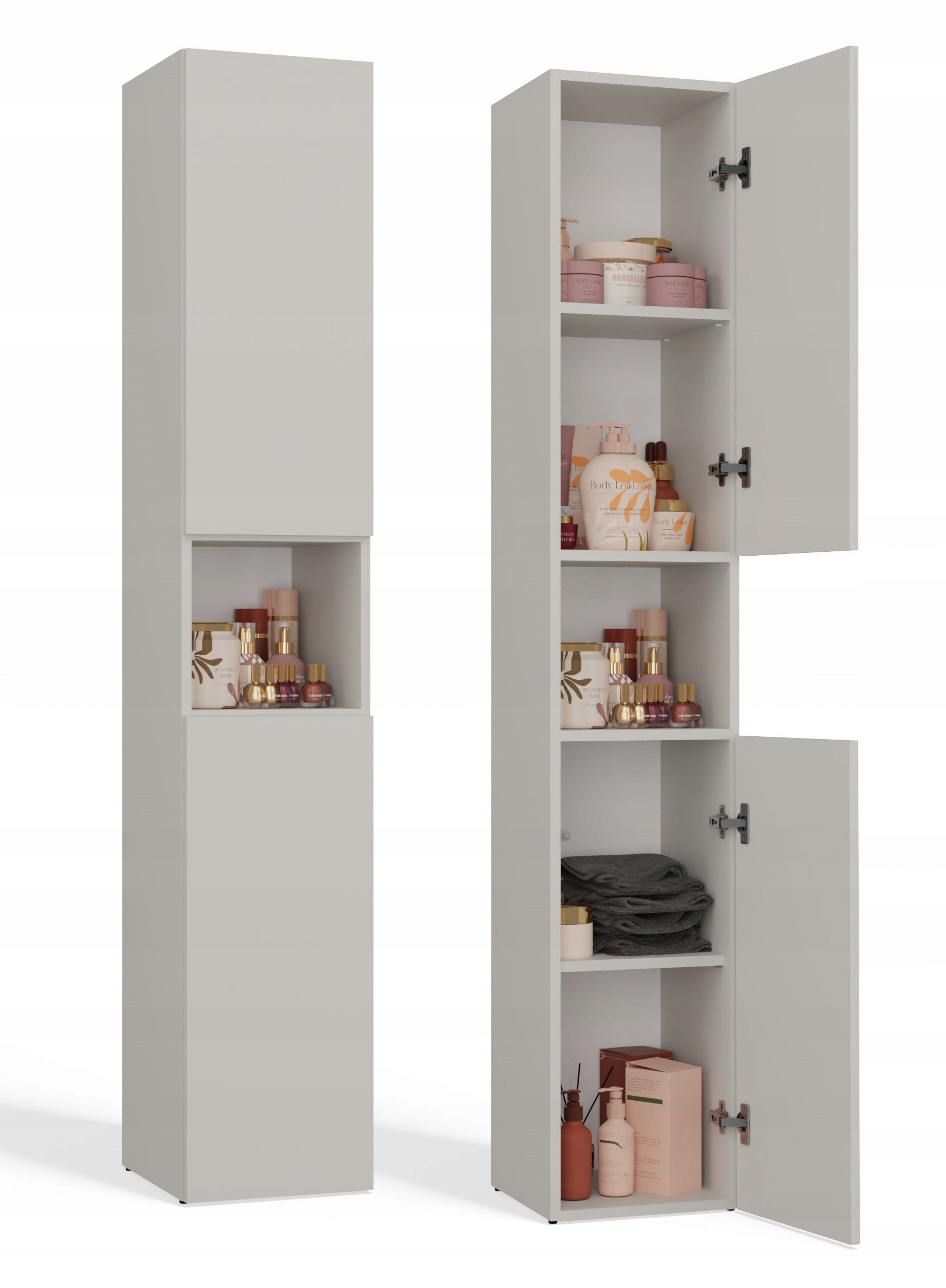 BATHROOM CABINET NEL AND CASHMERE BEIGE 5 SHELVES BOOKCASE POST