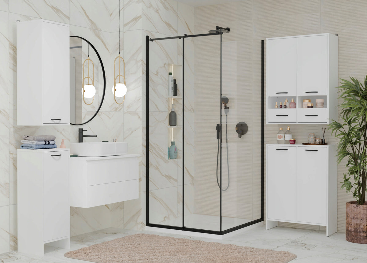BATHROOM CABINET NINA 1D WHITE BOOKCASE POST 3 SHELVES 1 BATHROOM DOOR EAN (GTIN) 5900354142973