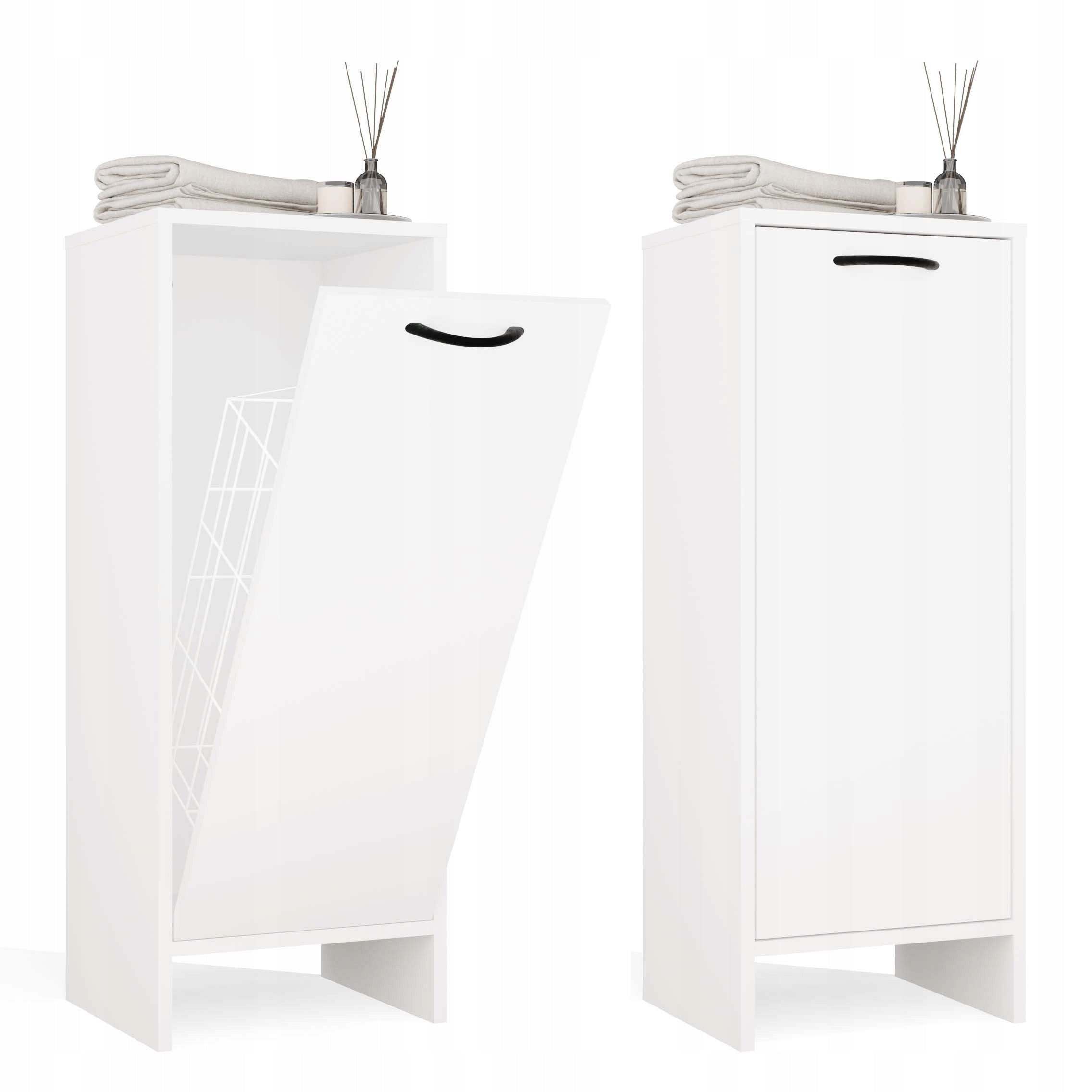 BATHROOM CABINET NINA 1K WHITE BOOKCASE 1 LAUNDRY BASKET POST FOR BATHROOM