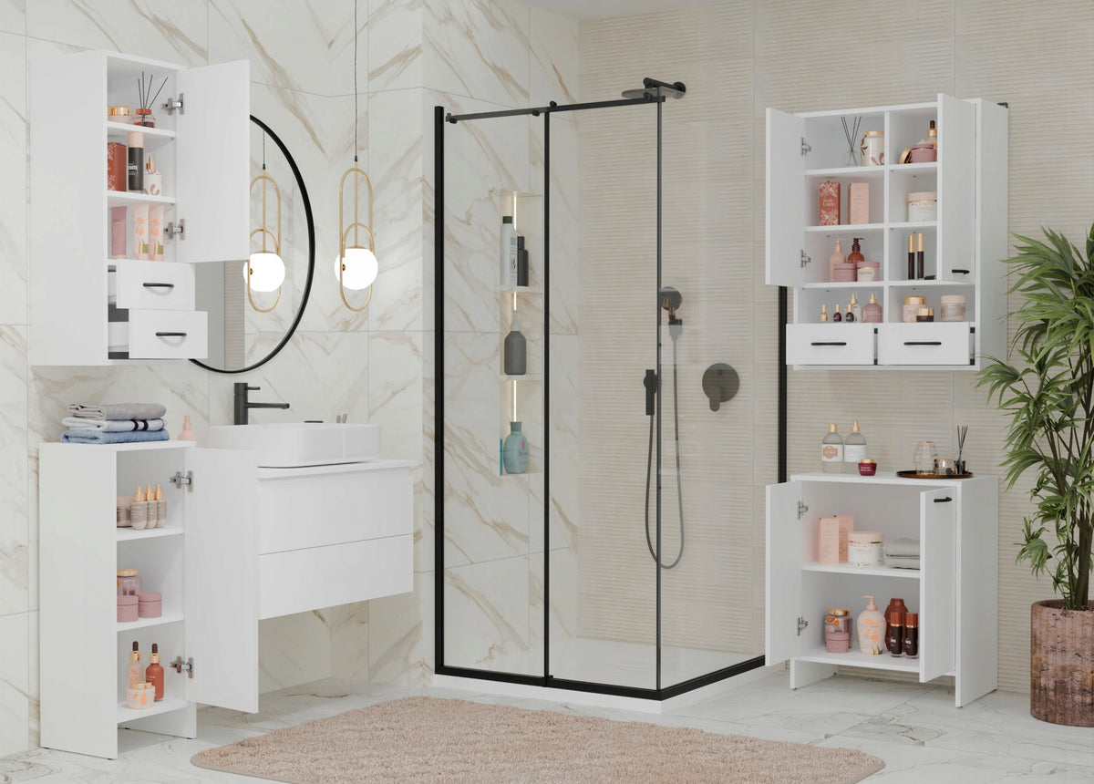 BATHROOM CABINET NINA 2DUM WHITE POST 2 SHELVES BOOKCASE FOR SINK Manufacturer code NINA 2DUM BIEL