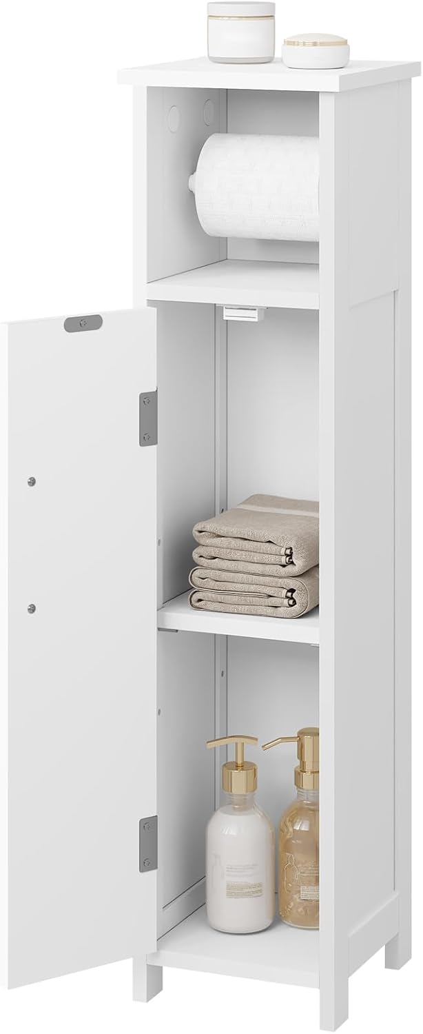 BATHROOM CABINET SHELF STANDING CABINET WITH PAPER HOLDER 18x18x71
