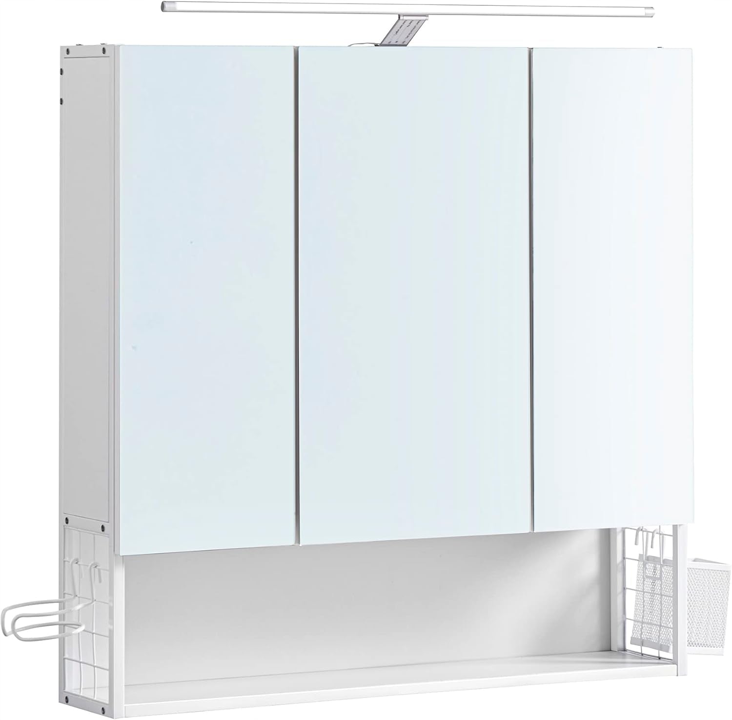 BATHROOM CABINET WITH MIRROR WALL HANGING LED CABINET OVER SINK WHITE Manufacturer code BBK124W14
