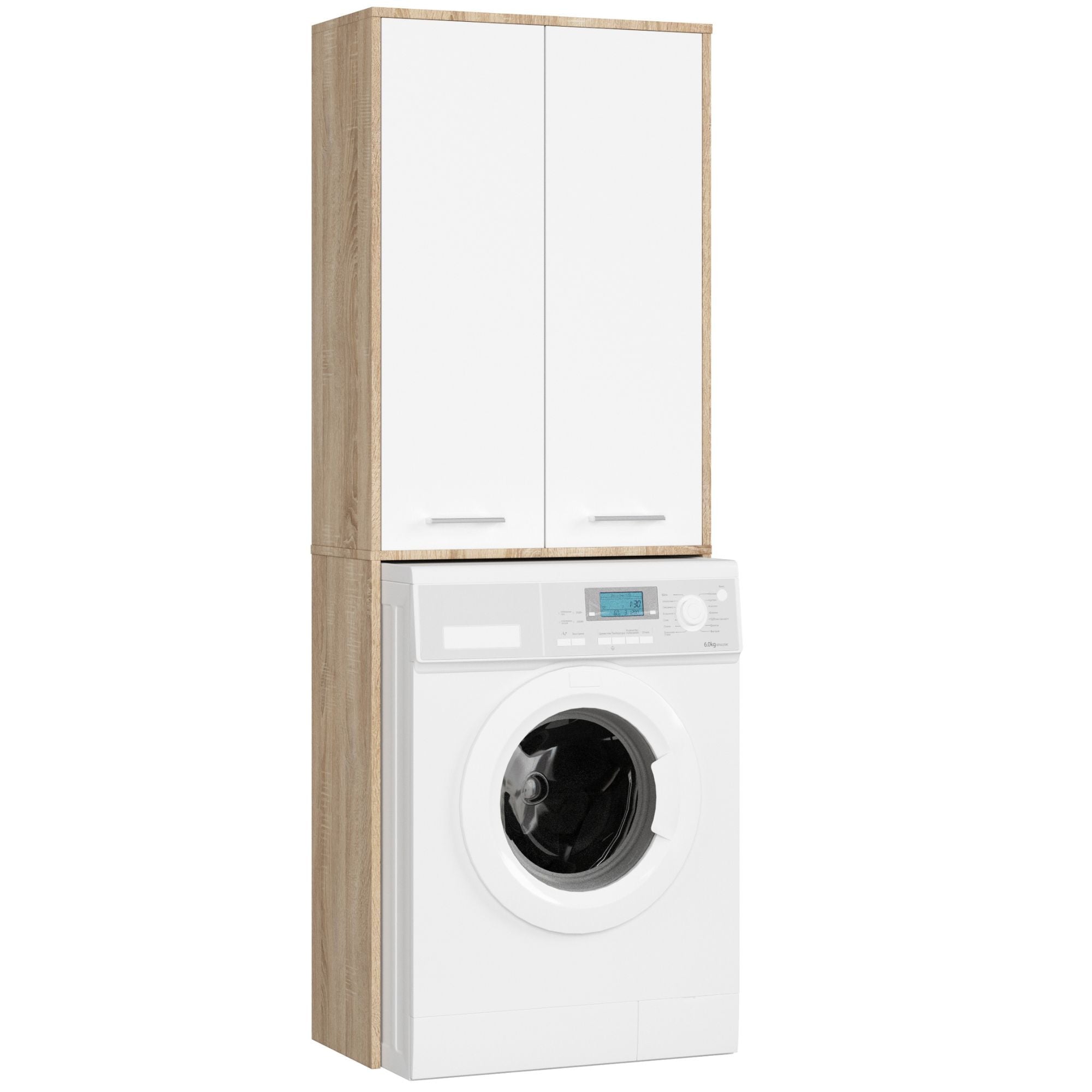 BATHROOM FIN 180 POST WASHING MACHINE FULL 2D - SONOMA OAK / WHITE