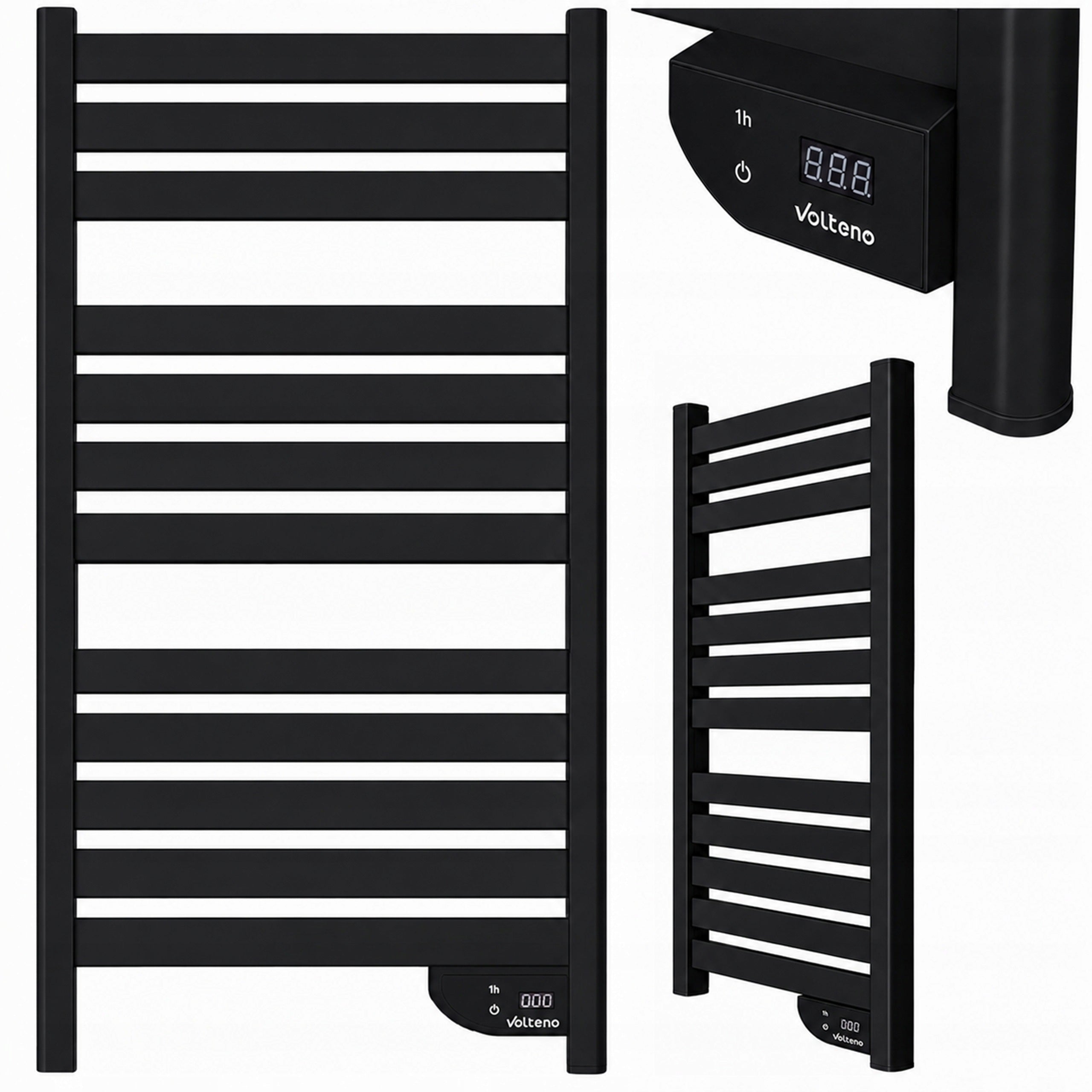 BATHROOM HEATER ELECTRIC WALL STRONG 500W BLACK LED DISPLAY
