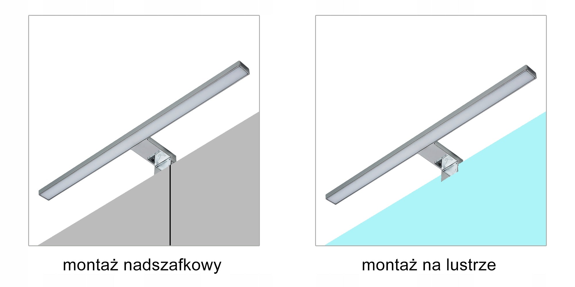 BATHROOM LED WALL LAMP BLACK 10W LAMP MIRROR MOUNT FOR CABINET 50 CM Manufacturer code 100244