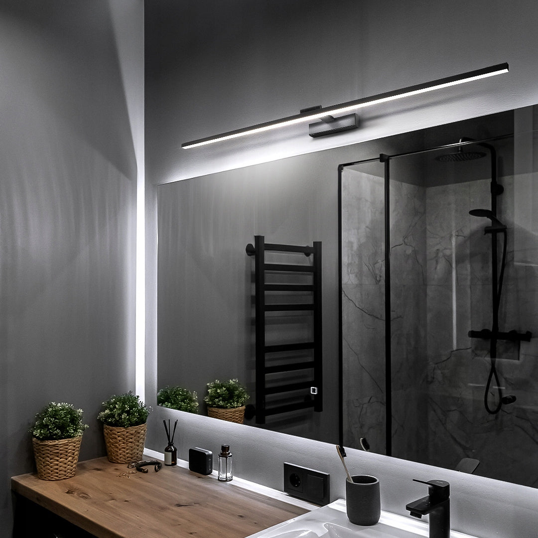 BATHROOM LED WALL LAMP OVER MIRROR PREMIUM 22W 120CM BLACK IP44 4000K Packaging status original