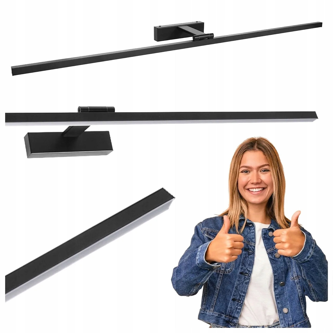 BATHROOM LED WALL LAMP OVER MIRROR PREMIUM 22W 120CM BLACK IP44 4000K
