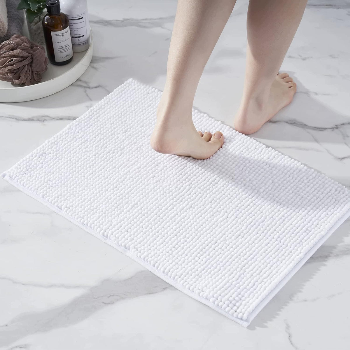 BATHROOM MAT 40X60CM CHENILLE SOFT ABSORBENT NON-SLIP RECTANGULAR Brand no brand